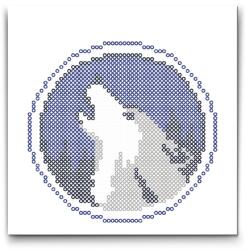  Vasalható gyöngyök - Üvöltő farkas Méret: 75x75cm, Opció: Szerszámok nélkül