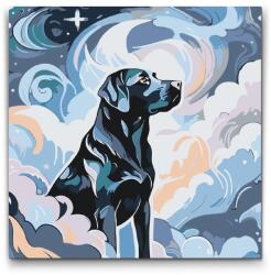  Festés számok szerint - Kék labrador Méret: 50x50cm, Keretezés: Keret nélkül (csak a vászon)