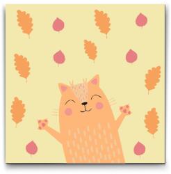  Festés számok szerint - Őszi kiscica Méret: 30x30cm, Keretezés: Műanyagtáblával