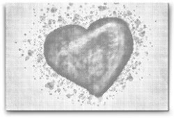  PontPöttyöző - Piros szív Méret: 40x60cm, Keretezés: Műanyagtáblával, Szín: Kék