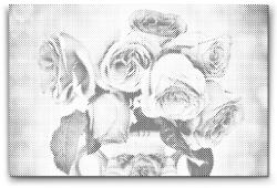  PontPöttyöző - Rózsa a vázában Méret: 40x60cm, Keretezés: Kartonlemezen, Szín: Kék