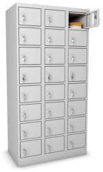  Értékmegőrző fémszekrény, 24 rekeszes, szürke (BICCA27)