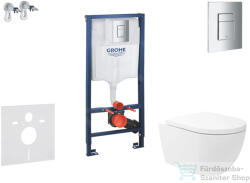 GROHE Rapid SL falra szerelhető WC szett, Kielle Oudee Vortex WC soft close ülőkével, Skate Cosmopolitan króm nyomólappal SANI11BA3107 (SANI11BA3107)