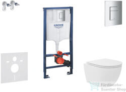 GROHE Rapid SL falra szerelhető WC szett, Kielle Oudee Vortex kompakt WC soft close ülőkével, Skate Cosmopolitan króm nyomólappal SANI11BA3105 (SANI11BA3105)