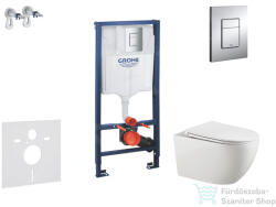 GROHE Rapid SL falra szerelhető WC szett, Kielle Gaia WC soft close ülőkével, Skate Cosmopolitan króm nyomólappal SANI11BA1106 (SANI11BA1106)