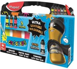 Maped Ultra-washable tempera készlet, palackos, 5x75 ml, fluoreszkáló + metál színek (IMA810012)
