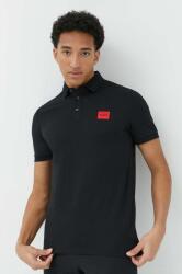 HUGO pamut póló fekete, nyomott mintás - fekete XL - answear - 31 990 Ft