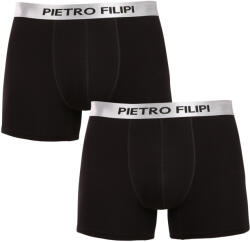Pietro Filipi 2PACK boxeri pentru bărbați Pietro Filipi negru Argint metalic (2PBMS2) M (182229)