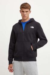 The North Face felső Simple Dome Full Zip Hoodie fekete, férfi, nyomott mintás, kapucnis, NF0A89FDJK31 - fekete XL