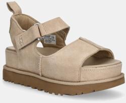 Ugg velúr szandál Goldenstar Hi bézs, női, platformos, 1167356-SAN - bézs Női 36
