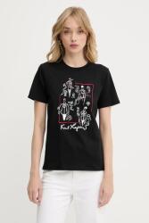 Karl Lagerfeld pamut póló - fekete S - answear - 32 990 Ft