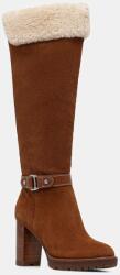 Lauren Ralph Lauren csizma velúrból Tasha Tl Hl barna, magassarkú, 802977893002 - barna Női 41