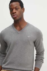 Gant pamut pulóver könnyű, szürke - szürke M - answear - 41 990 Ft