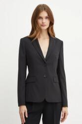 BOSS gyapjú kabát fekete, sima, egysoros gombolású, 50490035 - fekete 34