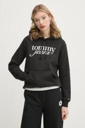 Tommy Hilfiger felső fekete, női, nyomott mintás, kapucnis, DW0DW20170 - fekete XS