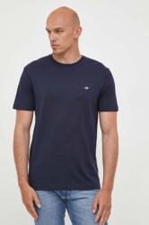 Gant pamut póló sötétkék, sima - sötétkék XL - answear - 18 990 Ft