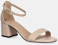 Tommy Hilfiger bőr szandál LEATHER ANKLE STRAP HEEL SANDAL bézs, FW0FW08673 - bézs Női 40