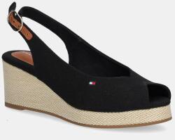 Tommy Hilfiger szandál FLAG MID WEDGE ESPAD SLINGBACK fekete, FW0FW08595 - fekete Női 40