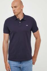 Gant pamut póló sötétkék, sima - sötétkék S - answear - 35 990 Ft