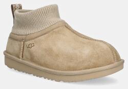 UGG hócsizma téli gyerek velúr KIDS' CLASSIC ULTRA STRETCH CUFF - bézs 37