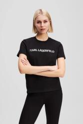 Karl Lagerfeld pamut póló - fekete XL - answear - 25 310 Ft