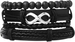 HARAHU Brățară bărbătească IN-38347 - Neagră / Argintie KP38347