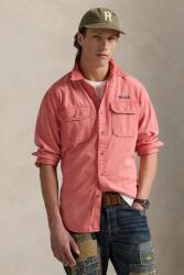 Ralph Lauren pamut ing Sport Shirt férfi, galléros, piros, regular, 710965069 - piros L