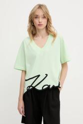 Karl Lagerfeld pamut póló - zöld XS - answear - 29 990 Ft