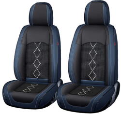 Carguard Husa scaun Huse auto premium 5 locuri Carguard Deluxe piele ecologică perforată și textil - negru - albastru închis (HSA019)