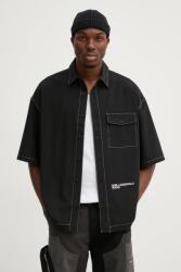 Karl Lagerfeld Jeans ing férfi, galléros, fekete, relaxed, A1M16016 - fekete M