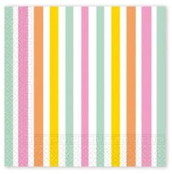  Színes Pastel Stripes szalvéta 20 db-os 33x33 cm FSC (PNN96733) - sandori