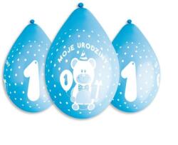 Első születésnap Blue függő léggömb, lufi 5 db-os 12 inch (30 cm) (MLG318432)