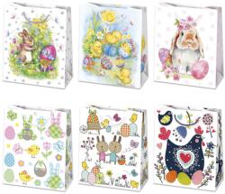  Húsvét Flowers papír ajándéktasak, ajándékzacskó 19x23x10, 5 cm (PKK058194)