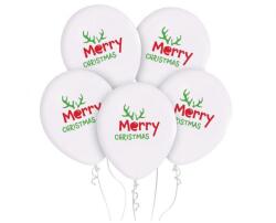  Karácsonyi Antler léggömb, lufi 5 db-os 12 inch (30cm) (MLG177879)