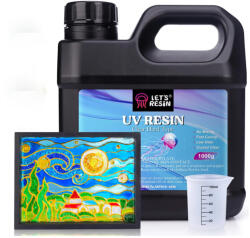  Let's Resin UV-gyanta - kemény típus, 1000 g, munkaeszközökkel
