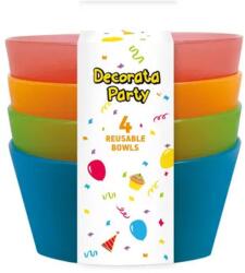  Színes Party félig átlátszó műanyag mélytányér 4 db-os (PNN94595) - sandori