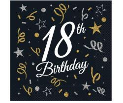  Happy Birthday 18 B&C szalvéta 20 db-os 33x33 cm (MLG156706) - sandori
