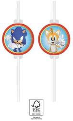  Sonic a sündisznó Sega papír szívószál, 4 db-os szett FSC (PNN95921) - sandori