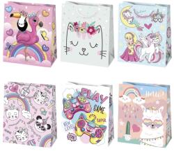  Állatos Sissy papír ajándéktasak, ajándékzacskó 19x23x10, 5 cm (PKK765093)