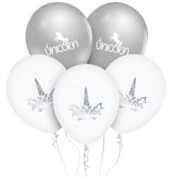  Unikornis Silver léggömb, lufi 5 db-os 12 inch (30cm) (MLG150216) - sandori