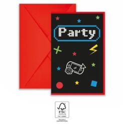  Gaming Party party meghívó 6 db-os FSC (PNN93778)