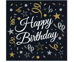  Happy Birthday B&C szalvéta 20 db-os 33x33 cm (MLG152555) - sandori