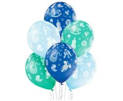  Kék Baby Boy léggömb, lufi 6 db-os 12 inch (30cm) (MLG002928) - sandori