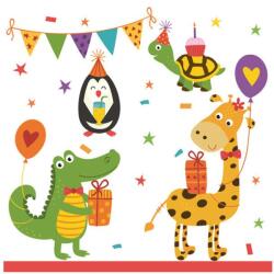  Állatos Cute Party szalvéta 20 db-os 33x33 cm (PKK054691) - sandori