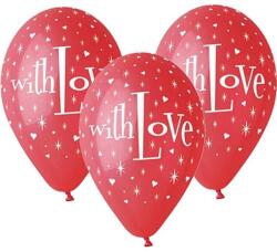  Szerelem With Love léggömb, lufi 5 db-os 12 inch (30 cm) (MLG302219)
