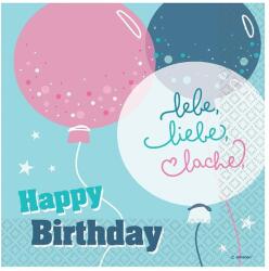  Happy Birthday Lebe, Liebe, Lache szalvéta 16 db-os 33x33 cm (DPA9920086)