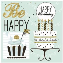  Happy Birthday Mint szalvéta 20 db-os 33x33 cm (PKK031982) - sandori