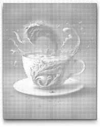  PontPöttyöző - Kávé cunami Méret: 30x40cm, Keretezés: Keret nélkül (csak a vászon), Szín: Kék