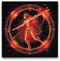  Gyémántszemes kirakó - Nyilas Méret: 50x50cm, Keretezés: Keret nélkül (csak a vászon), Gyémántok: Négyzet alakú