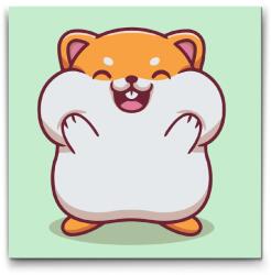  Festés számok szerint - Hörcsög teli pofazacskókkal Méret: 30x30cm, Keretezés: Keret nélkül (csak a vászon)